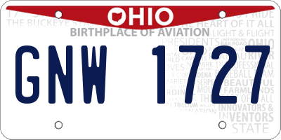 OH license plate GNW1727