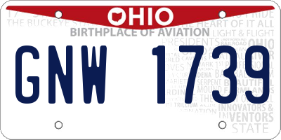 OH license plate GNW1739