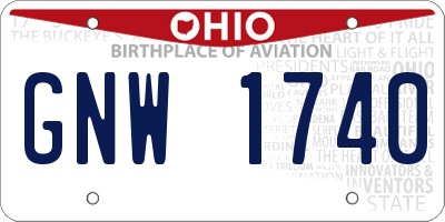 OH license plate GNW1740