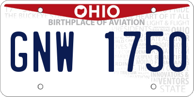 OH license plate GNW1750