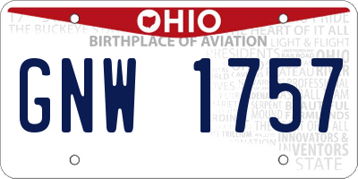 OH license plate GNW1757