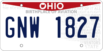 OH license plate GNW1827