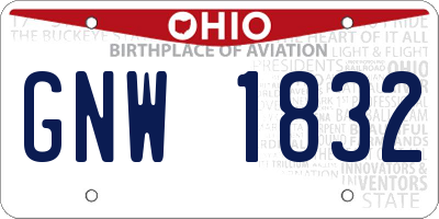 OH license plate GNW1832