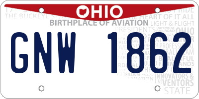 OH license plate GNW1862
