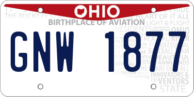 OH license plate GNW1877