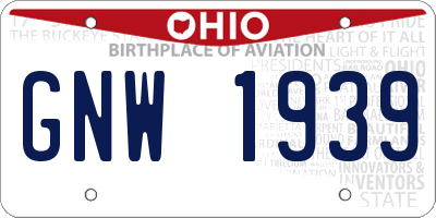 OH license plate GNW1939