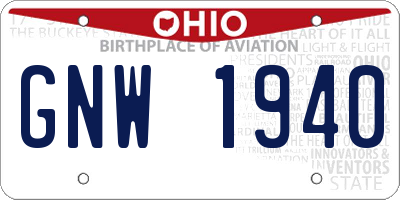 OH license plate GNW1940