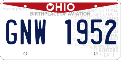 OH license plate GNW1952