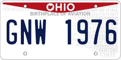 OH license plate GNW1976