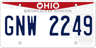 OH license plate GNW2249