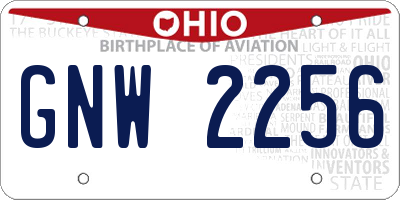 OH license plate GNW2256
