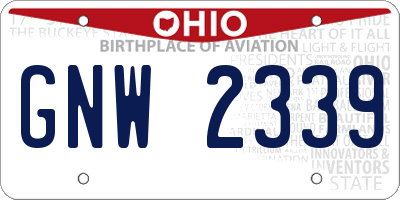 OH license plate GNW2339