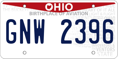OH license plate GNW2396