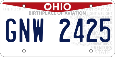 OH license plate GNW2425