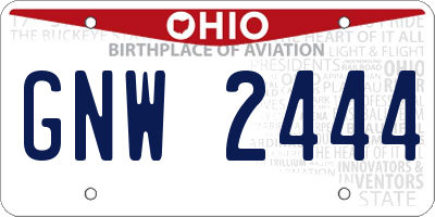 OH license plate GNW2444