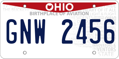 OH license plate GNW2456