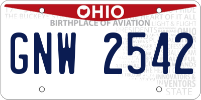 OH license plate GNW2542