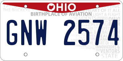 OH license plate GNW2574