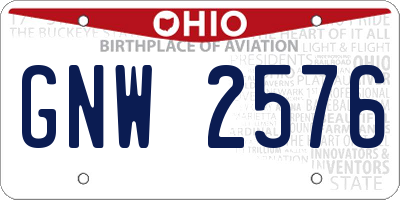 OH license plate GNW2576