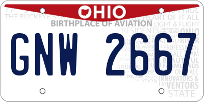 OH license plate GNW2667