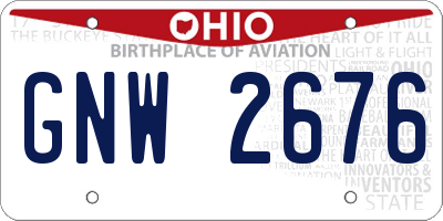 OH license plate GNW2676
