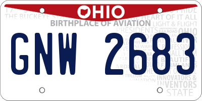 OH license plate GNW2683