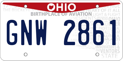 OH license plate GNW2861