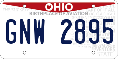 OH license plate GNW2895