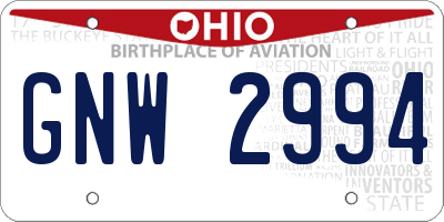 OH license plate GNW2994