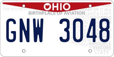OH license plate GNW3048