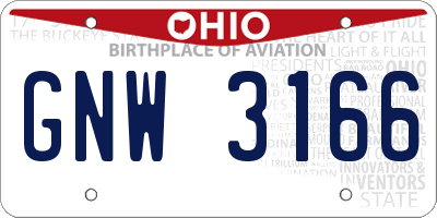 OH license plate GNW3166