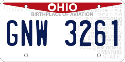 OH license plate GNW3261
