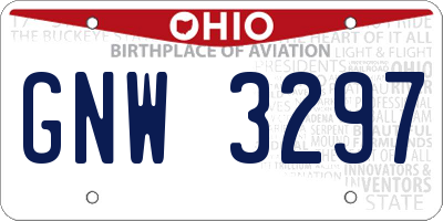 OH license plate GNW3297