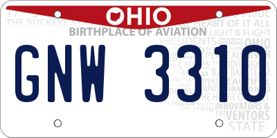 OH license plate GNW3310