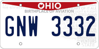 OH license plate GNW3332