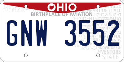 OH license plate GNW3552