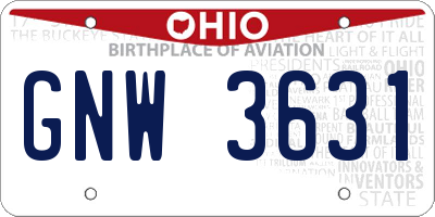 OH license plate GNW3631