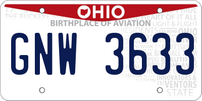 OH license plate GNW3633