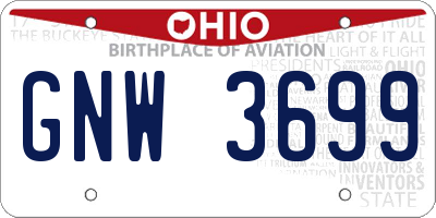 OH license plate GNW3699