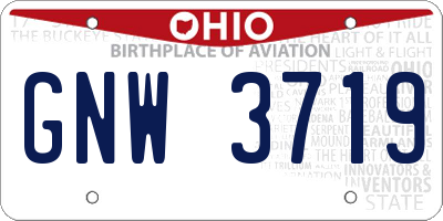 OH license plate GNW3719