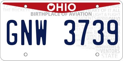 OH license plate GNW3739