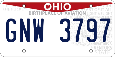 OH license plate GNW3797