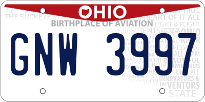 OH license plate GNW3997