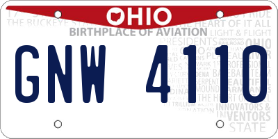 OH license plate GNW4110