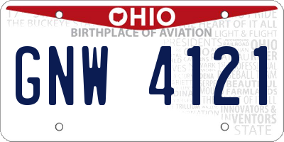 OH license plate GNW4121