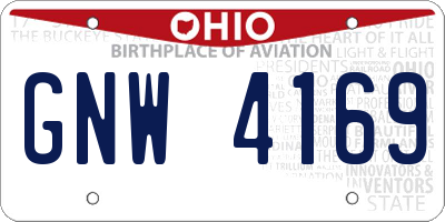 OH license plate GNW4169