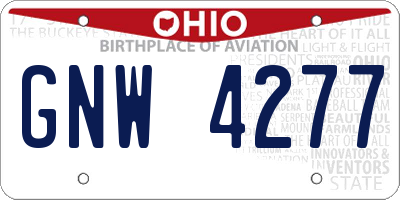 OH license plate GNW4277