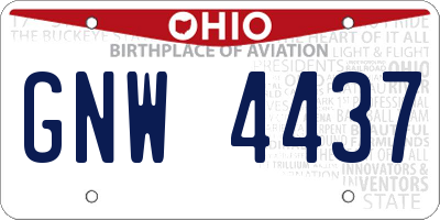 OH license plate GNW4437