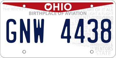 OH license plate GNW4438