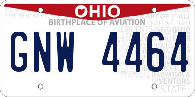 OH license plate GNW4464